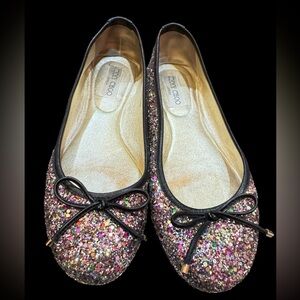 Jimmy Choo multi colored flats. Size 38.